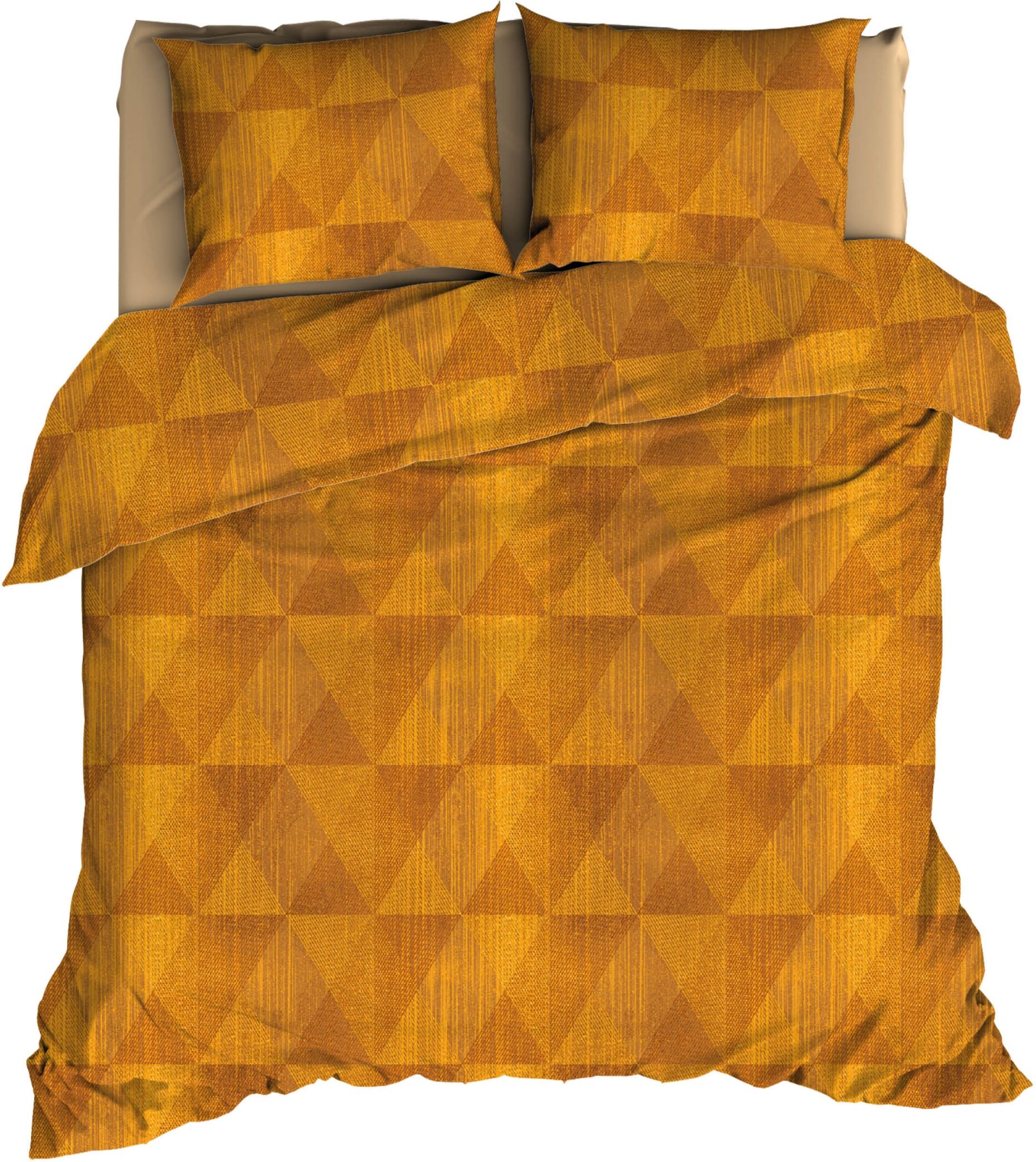 Satin D'or Dekbedovertrek Topic Oker - 240x200/220 cm | Lits-jumeaux