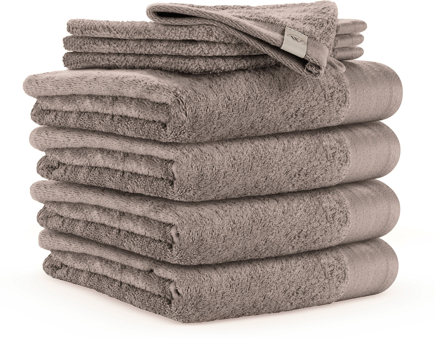 Walra badgoedset - 4x badlaken 70x140 cm + 4x washandjes 16x21 cm - Taupe