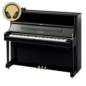 Yamaha U1 SH2 PE messing silent piano (zwart hoogglans)