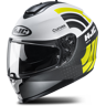 Integraalhelm HJC C70 Curves MC4HSF Wit-Grijs-Fluo Geel