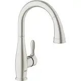 Grohe Parkfield Einhand-Spültischbatterie  mit integriertem Temperaturbegrenzer supersteel 30215DC1