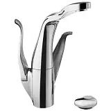 Hansa ALESSI Swan by HANSA Spültisch-Einlochbatterie, HANSATIPTRONIK Drucktaste ALESSI Swan by HANSA H: 31,7   Ausladung 18,1 cm chrom 07452203