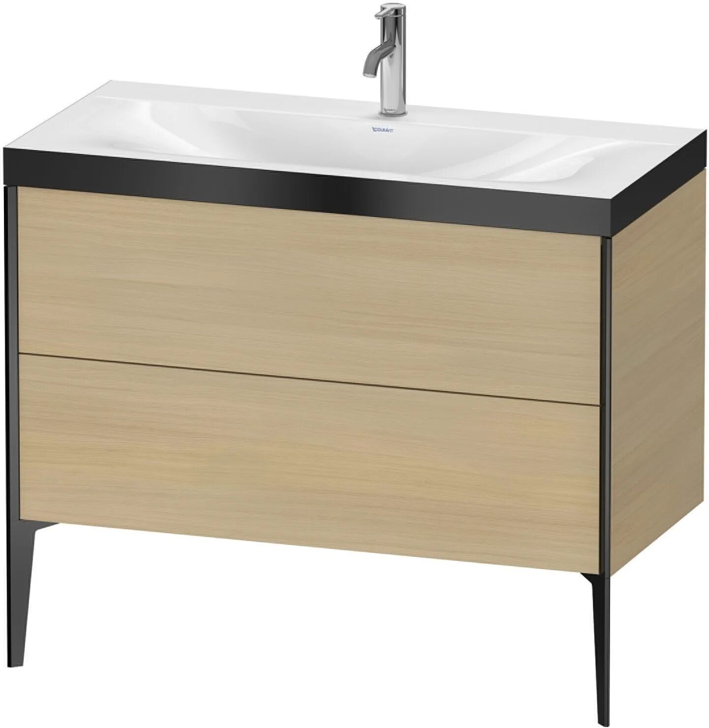 Duravit XViu Möbelwaschtisch 100 x 48 cm c-bonded mit 1 Hahnloch, mit 2 Auszügen, bodenstehend   mediterrane eiche (echtholzfurnier) XV4711OB271P