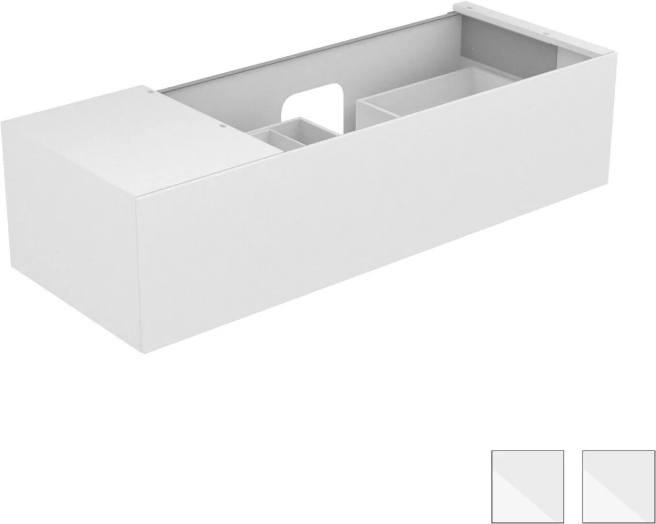 Keuco Edition 11 Waschtischunterbau, rechts mit Innenbeleuchtung  B: 140 H: 35 T: 53,5 cm weiß (glas) 31164300100