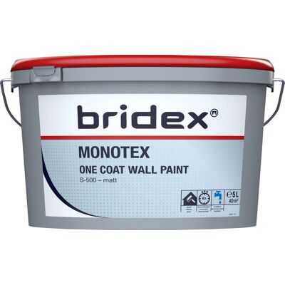 Bridex Monotex muurverf extra dekkend mat 5L RAL9010 Bridex Monotex muurverf extra dekkend mat 5L RAL9010
