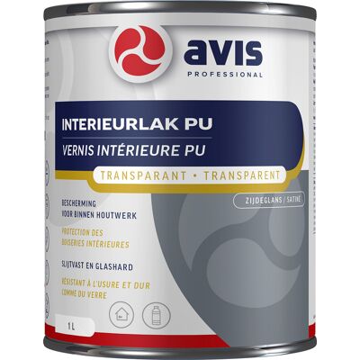 Avis Interieurlak PU 1L Zijdeglans Transparant Kleurloos Avis Interieurlak PU 1L Zijdeglans Transparant Kleurloos