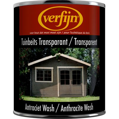 Verfijn Tuin- & Steigerhoutbeits Transparant 750ml antraciet wash Verfijn Tuin- & Steigerhoutbeits Transparant 750ml antraciet wash