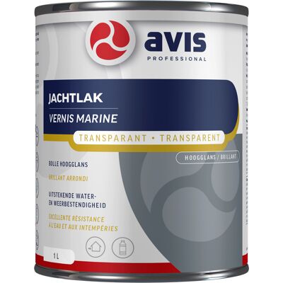 Avis jachtlak hoogglans 1L blanke lak Avis jachtlak hoogglans 1L blanke lak