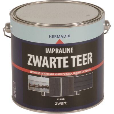 Hermadix Impraline Zwarte Teer - 2,5L Houtbeschermingsmiddel Hermadix Impraline Zwarte Teer - 2,5L Houtbeschermingsmiddel