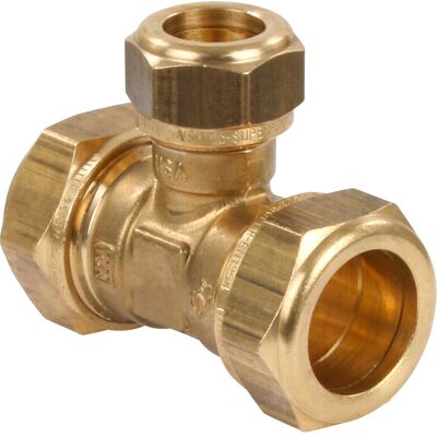 VSH messing knel T-stuk verloop 22x15x22mm VSH messing knel T-stuk verloop 22x15x22mm