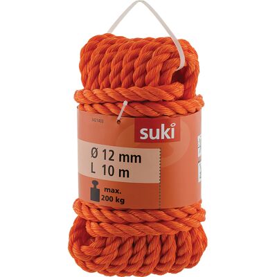 Suki Koord gedraaid Oranje 12mm (10m) Suki Koord gedraaid Oranje 12mm (10m)
