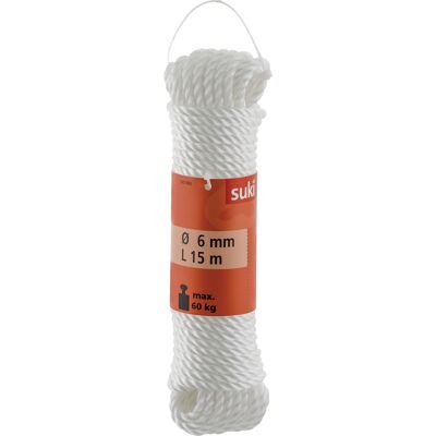 Suki Koord gedraaid Wit 6mm (15m) Suki Koord gedraaid Wit 6mm (15m)