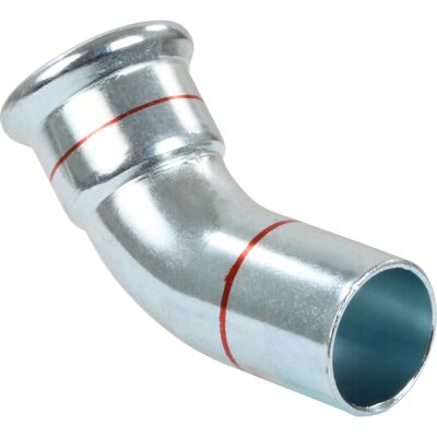VSH Model 28 mm Stalen Pijpverbinding - 45° Bocht voor Verwarming en Koeling VSH Model 28 mm Stalen Pijpverbinding - 45° Bocht voor Verwarming en Koeling