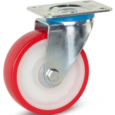 Meso Zwenkwiel polyurethaan 125mm - 230kg draagvermogen Meso Zwenkwiel polyurethaan 125mm - 230kg draagvermogen