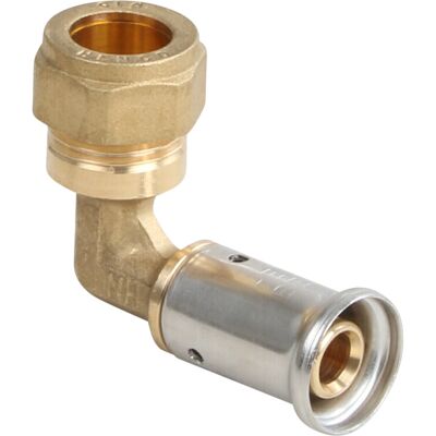 Henco - 90° messing buisbocht 15x16mm - Buiskoppeling/Bocht Henco - 90° messing buisbocht 15x16mm - Buiskoppeling/Bocht