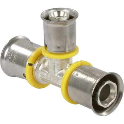 Wavin Tigris gas pers T-stuk verloop 20x16x20mm Wavin Tigris gas pers T-stuk verloop 20x16x20mm