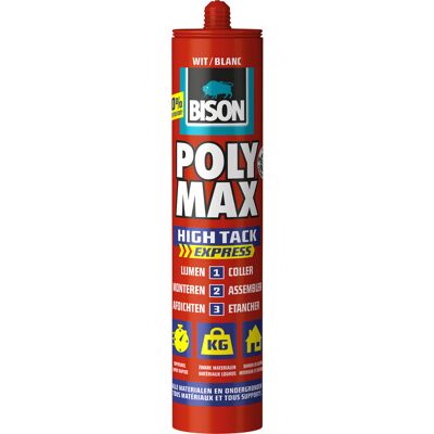 Bison Poly Max High Tack Express lijmkit Wit 440gr Bison Poly Max High Tack Express lijmkit Wit 440gr