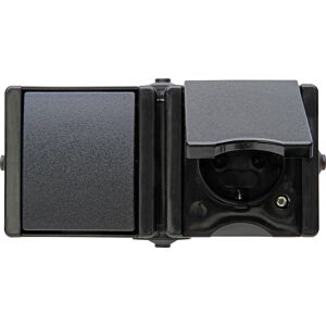 Kopp ProAQA combinatie WCD/wissel RA opbouw spatwaterdicht Zwart IP44 horizontaal Kopp ProAQA combinatie WCD/wissel RA opbouw spatwaterdicht Zwart IP44 horizontaal