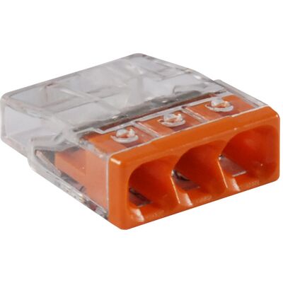 Wago lasklem 0,5 - 2,5mm² 3-polig oranje (100 Stuks) Wago lasklem 0,5 - 2,5mm² 3-polig oranje (100 Stuks)