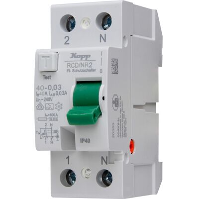Kopp Aardlekschakelaar 2P 40A - Automaat met aardlekschakelaar Kopp Aardlekschakelaar 2P 40A - Automaat met aardlekschakelaar