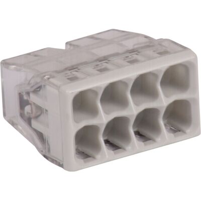 Wago lasklem 0,5 - 2,5mm² 8 polig grijs (10 Stuks) Wago lasklem 0,5 - 2,5mm² 8 polig grijs (10 Stuks)