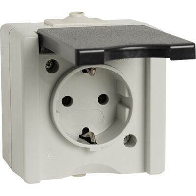 Kopp Model 947456005 - Wissel voor vochtige ruimtes, Compleet, Schuko-stopcontact, Grijs Kopp Model 947456005 - Wissel voor vochtige ruimtes, Compleet, Schuko-stopcontact, Grijs