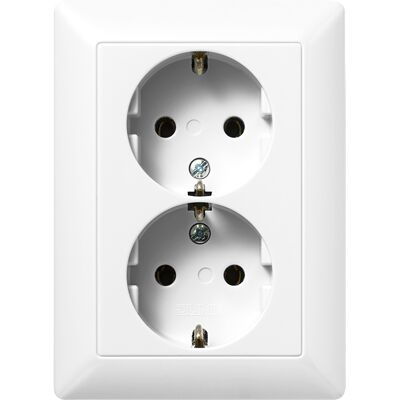 Jung - AS500 - Glanzend wit - RA dubbel - Electrical outlet Jung - AS500 - Glanzend wit - RA dubbel - Electrical outlet