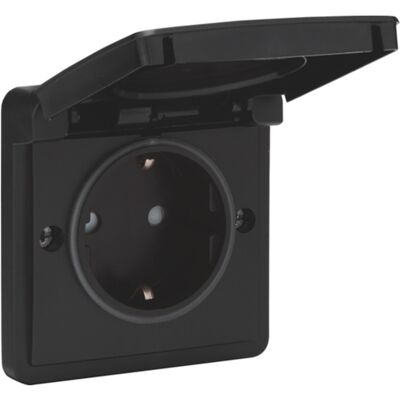 Niko wandcontactdoos RA KV opbouw Zwart IP55 Niko wandcontactdoos RA KV opbouw Zwart IP55