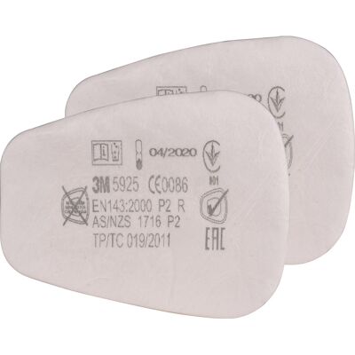 3M Stof(voor)filter 5925 FFP2 (Paar) 3M Stof(voor)filter 5925 FFP2 (Paar)