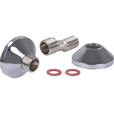 BPE S-koppeling met rozet 3/4"x1/2" lange draad 11,5mm (2 Stuks) BPE S-koppeling met rozet 3/4"x1/2" lange draad 11,5mm (2 Stuks)