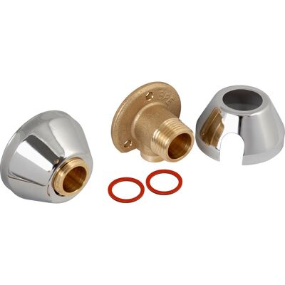 BPE Muurplaatkoppeling met rozet 1/2" x 12mm (Paar) BPE Muurplaatkoppeling met rozet 1/2" x 12mm (Paar)