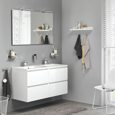 Tiger Loft meubelset 120cm met 4 lades inclusief Quadro wastafel Hoogglans wit Tiger Loft meubelset 120cm met 4 lades inclusief Quadro wastafel Hoogglans wit