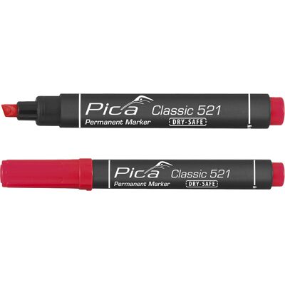 Carton Pica Classic 521/40 Permanent Marker rood - beitelpunt (10 Stuks) Carton Pica Classic 521/40 Permanent Marker rood - beitelpunt (10 Stuks)