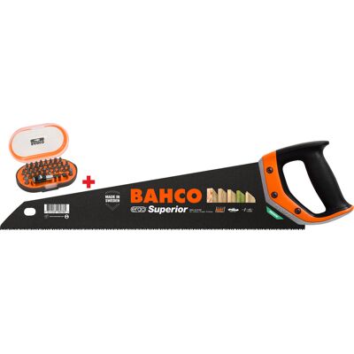 Bahco Superior 2600 handzaag met 31 delig bitset 475mm Bahco Superior 2600 handzaag met 31 delig bitset 475mm