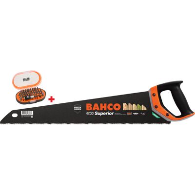 Bahco Superior 2600 handzaag met 31 delig bitset 550mm Bahco Superior 2600 handzaag met 31 delig bitset 550mm