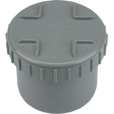 Wavin PVC lijm einddop + schroefkap 125mm Wavin PVC lijm einddop + schroefkap 125mm