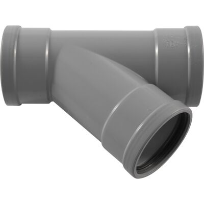 Wavin PVC T-stuk manchet 45deg 125mm, 3 x mof Wavin PVC T-stuk manchet 45deg 125mm, 3 x mof