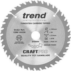 Trend cirkelzaagblad 160x20x2,2mm 36T Trend cirkelzaagblad 160x20x2,2mm 36T