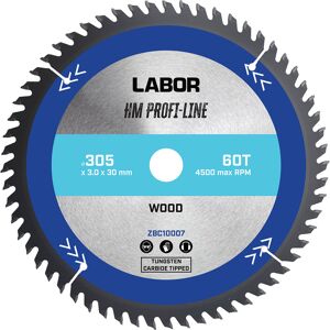 Labor HM cirkelzaagblad hout 305x30x3mm 60T Labor HM cirkelzaagblad hout 305x30x3mm 60T