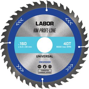 Labor HM cirkelzaagblad universeel 160x30x2,2mm 40T Labor HM cirkelzaagblad universeel 160x30x2,2mm 40T