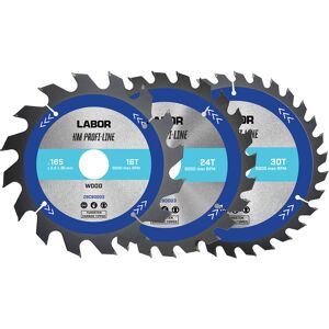 Labor HM cirkelzaagblad hout 165x30x2,2mm - 16,24,30T (3 Stuks) Labor HM cirkelzaagblad hout 165x30x2,2mm - 16,24,30T (3 Stuks)