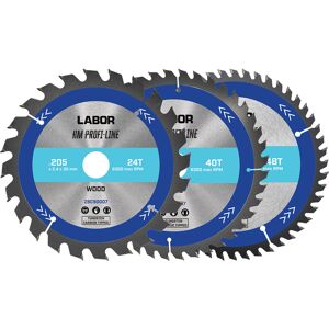 Labor HM cirkelzaagblad hout 205x30x2,4mm - 24,40,48T (3 Stuks) Labor HM cirkelzaagblad hout 205x30x2,4mm - 24,40,48T (3 Stuks)