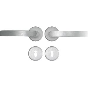 AXA binnendeurklikbeslag Curve kruk Blok Rozet SL Aluminium* (Set) AXA binnendeurklikbeslag Curve kruk Blok Rozet SL Aluminium* (Set)