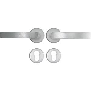 AXA binnendeurklikbeslag Curve kruk Blok Rozet PC Aluminium (Set) AXA binnendeurklikbeslag Curve kruk Blok Rozet PC Aluminium (Set)