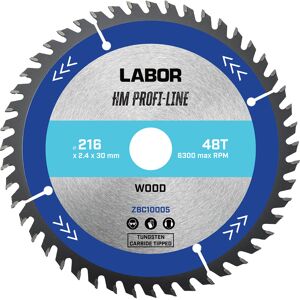 Labor HM cirkelzaagblad hout 216x30x2,4mm 48T Labor HM cirkelzaagblad hout 216x30x2,4mm 48T