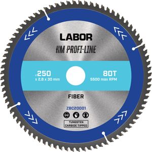 Labor HM cirkelzaagblad glasvezel 250x30x2,8mm 80T Labor HM cirkelzaagblad glasvezel 250x30x2,8mm 80T