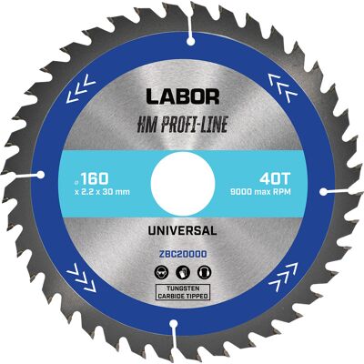 Labor HM cirkelzaagblad universeel 160x30x2,2mm 40T Labor HM cirkelzaagblad universeel 160x30x2,2mm 40T