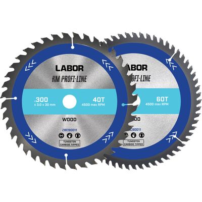 Labor HM cirkelzaagblad hout 300x30x3,0mm - 40,60T (2 Stuks) Labor HM cirkelzaagblad hout 300x30x3,0mm - 40,60T (2 Stuks)