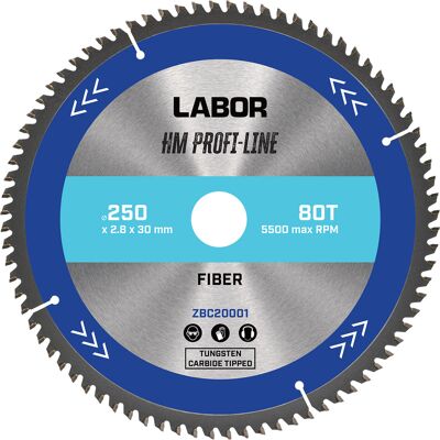 Labor HM cirkelzaagblad glasvezel 250x30x2,8mm 80T Labor HM cirkelzaagblad glasvezel 250x30x2,8mm 80T