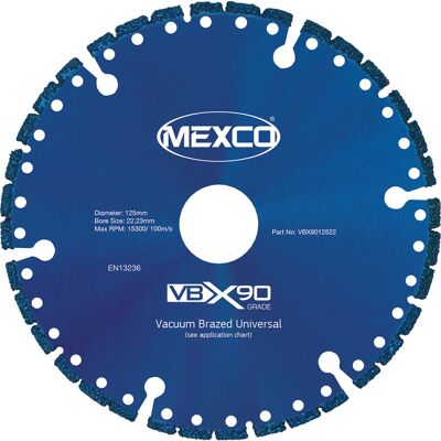 Mexco diamantschijf 125mm - Universeel multi materiaal Mexco diamantschijf 125mm - Universeel multi materiaal